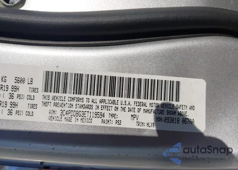 2014 Dodge Journey Sxt from USA, damaged, VIN 3C4PDDBG3ET119594